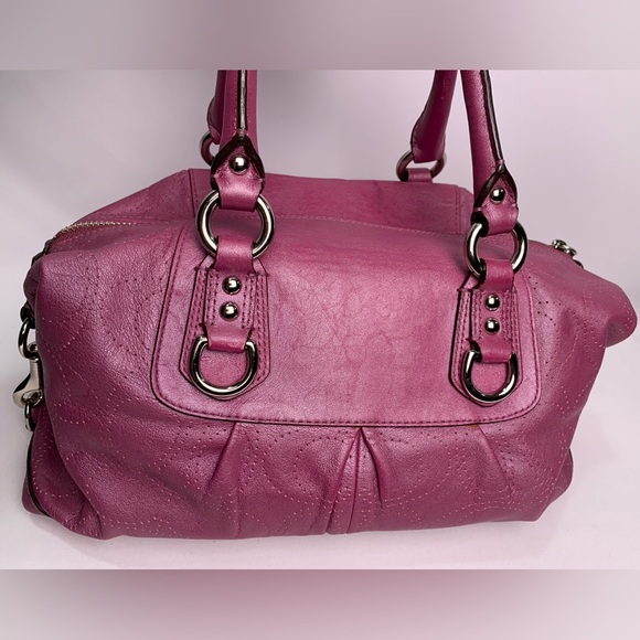 Coach Ashley Pink Leather Convertible Hobo Bag Mauve - Picture 3 of 15